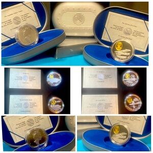 Series-1 Canada first 50years of flight sterling silver (w)24k gold cameo insert